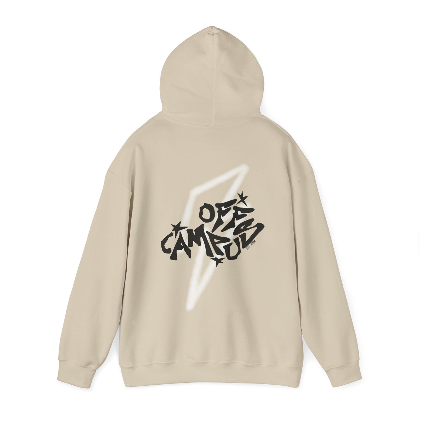 OFFCAMPUS - Beige Hoodie w/ Lightning Bolt
