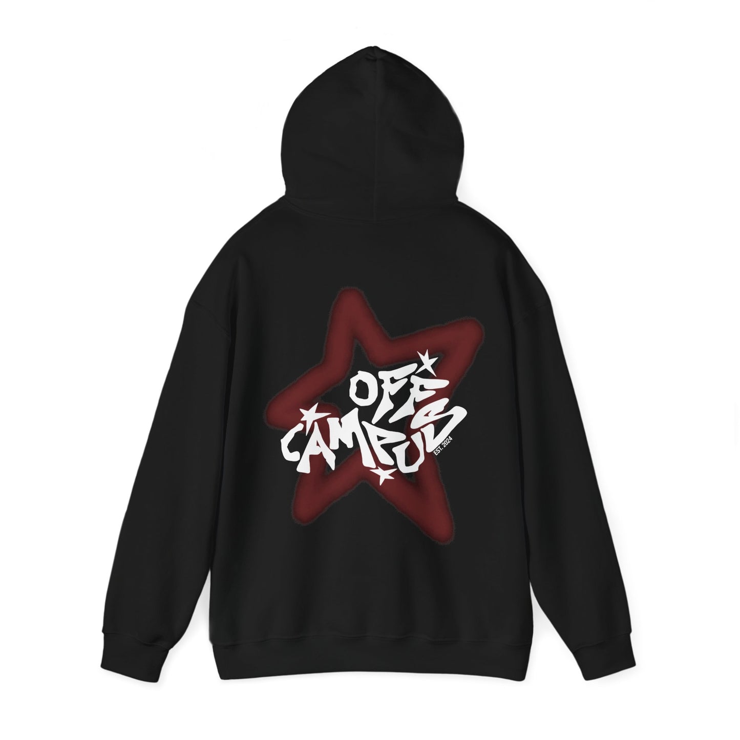 OFFCAMPUS - Black Hoodie w/ Red Graffiti Star