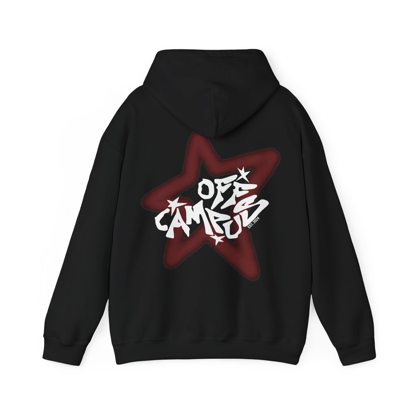 OFFCAMPUS - Black Hoodie w/ Red Graffiti Star